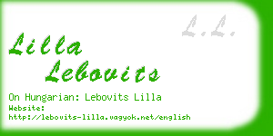 lilla lebovits business card